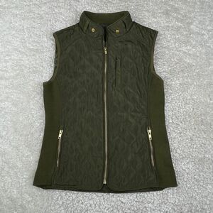 Tyler Boe Green Quilted Moto Zip Up Vest